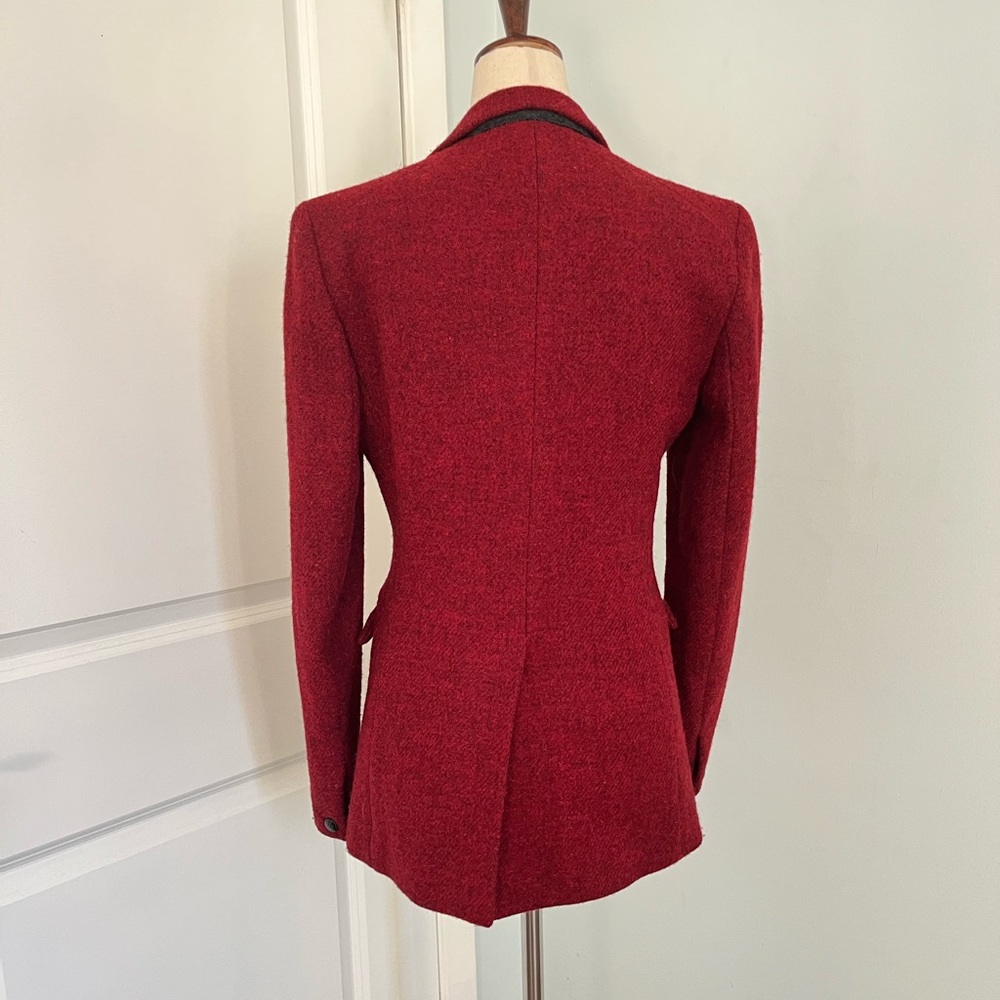 Rag & Bone 100% pure new wool hand woven red tweed blazer jacket size 2 - Picture 9 of 12
